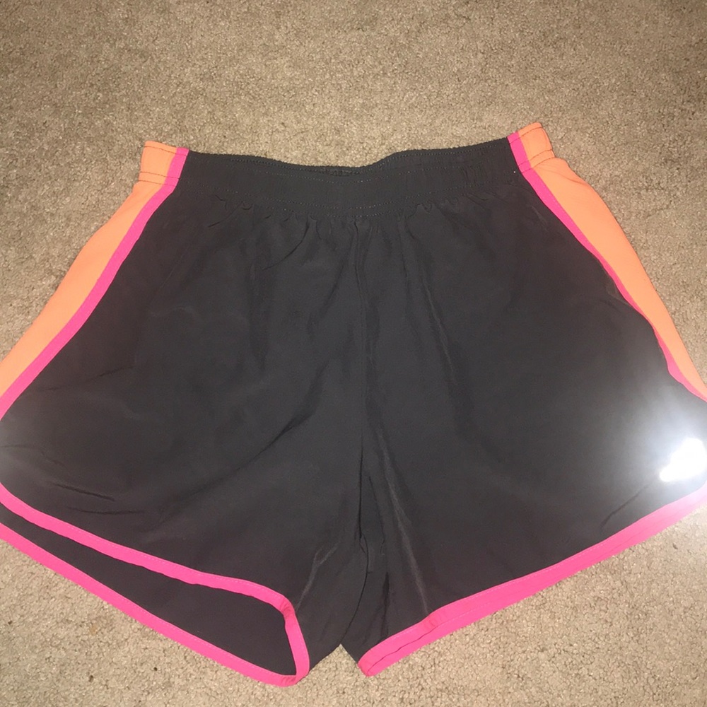 BCG grey shorts with orange and pink sides